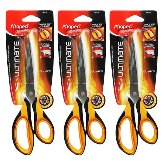 Maped® 8.25" Ultimate Scissors with Double Soft Rings, 3ct.